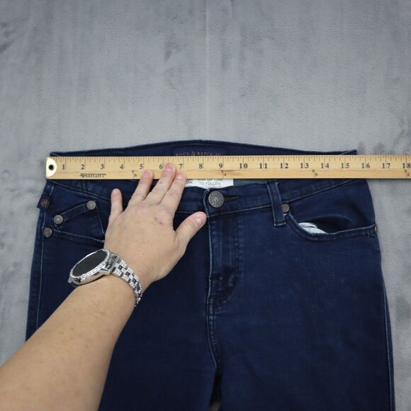 Rock Republic Pants Womens 12 Blue Bootcut Mid Rise Pocket Dark Wash Denim Jeans - Picture 4 of 16